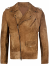 SALVATORE SANTORO CONTRAST-PANEL BIKER JACKET