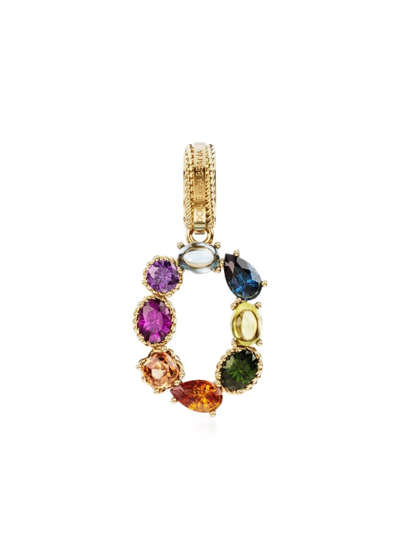 Dolce & Gabbana 18kt Yellow Gold Number 0 Gemstone Pendant
