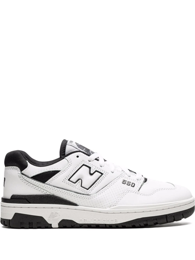 New Balance 550 Mesh-trimmed Leather Trainers In White