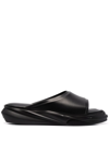 Alyx Mono Leather Slide Sandals In Black