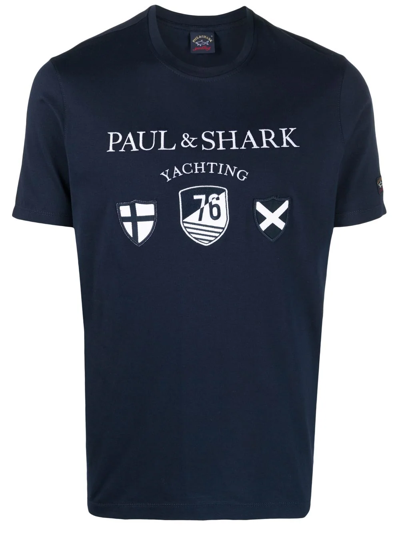 Paul & Shark Logo-print T-shirt In Blue