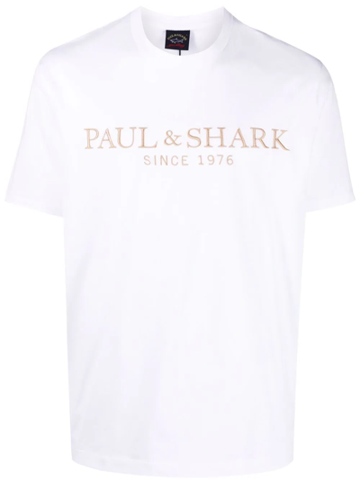 Paul & Shark Crew Neck T-shirt In White