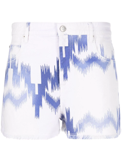 Isabel Marant Étoile Lesiao Woven-print Shorts In White