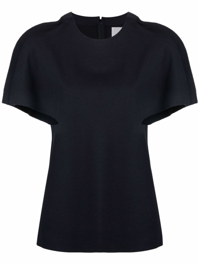 Jil Sander Sculpted Short-sleeve Blouse In Blue