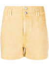Isabel Marant Étoile Ladies Honey Tihiana High-waist Denim Shorts In Yellow
