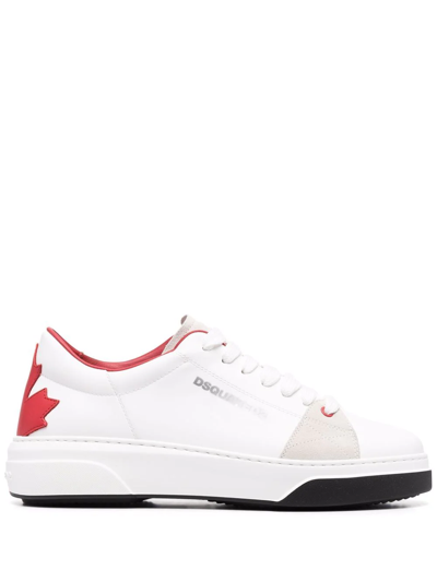 Dsquared2 Contrasting-heel Low-top Sneakers In White