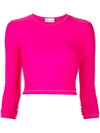 RED VALENTINO CROPPED STRETCH-JERSEY TOP