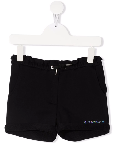Givenchy Kids' Logo Drawstring Shorts In Black