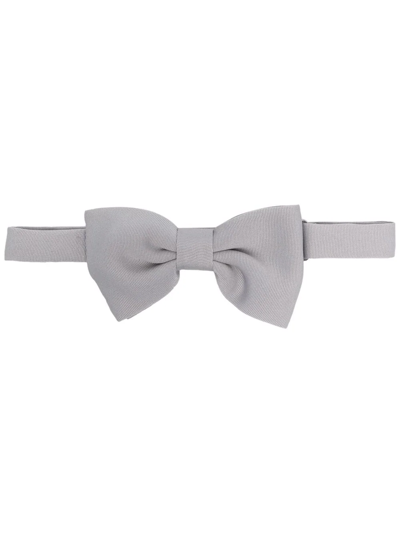 Tagliatore Ribbed Bow Tie In Grey