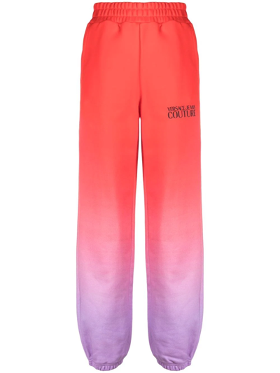 Versace Jeans Couture Gradient-effect Track Pants In Red