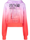 Versace Jeans Couture Gradient-effect Certification Hoodie In Purple
