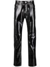 Courrèges High-shine Skinny Trousers In Black