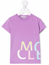 Moncler Logo-print Short Sleeved T-shirt In Purple
