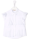 ELIE SAAB JUNIOR RUFFLED-TRIM SLEEVELESS SHIRT