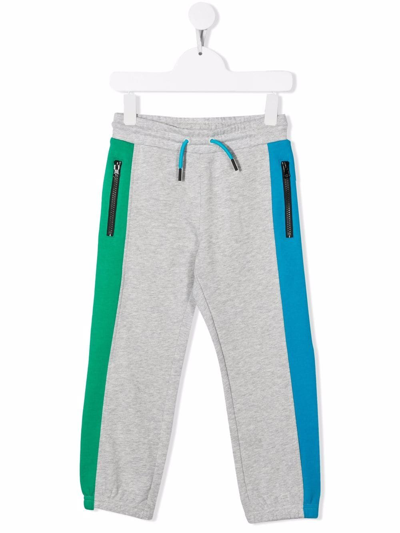 Stella Mccartney Kids' Colour-block Track Pants In Grey