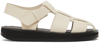 The Row Off-white Leather Fisherman Flat Sandals