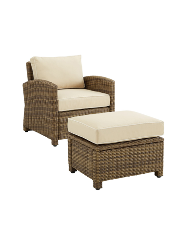 Crosley Bradenton Outdoor Wicker Chair Set, 2 Piece In Sand