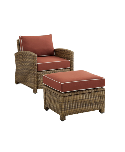 Crosley Bradenton Outdoor Wicker Chair Set, 2 Piece In Red