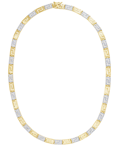 Macy's Women's Diamond Accent Greek Key Necklace In Gold