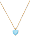 Kate Spade Gold-tone Birthstone Heart Pendant Necklace, 16" + 3" Extender In Turquoise