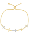 Macy's Women's Diamond Accent Adjustable Bracelet In Gold