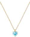 KATE SPADE GOLD-TONE BIRTHSTONE HEART PENDANT NECKLACE, 16" + 3" EXTENDER
