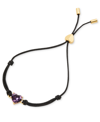 Kate Spade Gold-tone Birthday Gemstone Heart Slider Bracelet In Purple