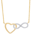 Macy's Women's Diamond Accent Heart And Infinity Necklace In Gold