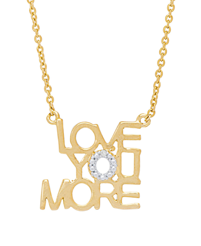 Macy's Women's Diamond Accent 'love You More' Necklace In Gold