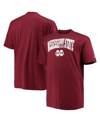 CHAMPION MEN'S CHAMPION MAROON MISSISSIPPI STATE BULLDOGS BIG AND TALL ARCH OVER WORDMARK T-SHIRT
