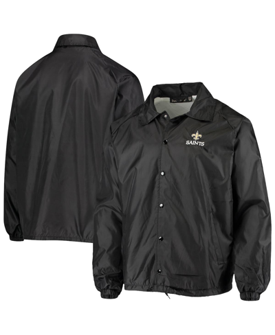 Dunbrooke Men's Black New Orleans Saints Coaches Classic Raglan Full-snap Windbreaker Jacket