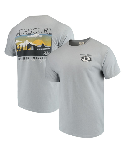 Image One Men's Gray Missouri Tigers Comfort Colors Campus Scenery T-shirt