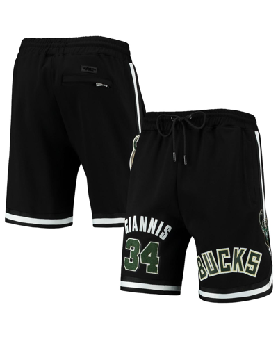 PRO STANDARD MEN'S PRO STANDARD GIANNIS ANTETOKOUNMPO BLACK MILWAUKEE BUCKS PLAYER REPLICA SHORTS