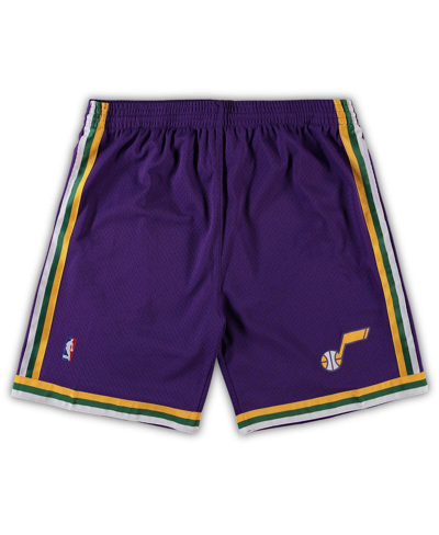 Mitchell & Ness Men's  Purple Utah Jazz Big And Tall Hardwood Classics Team Swingman Shorts