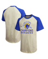 Majestic Men's  Threads Cream, Royal Los Angeles Rams 2021 Nfc Champions Raglan T-shirt In Cream/royal