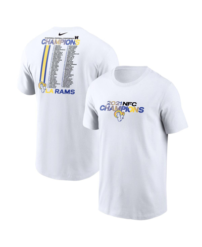 Nike Men's  White Los Angeles Rams 2021 Nfc Champions Roster Long Sleeve T-shirt