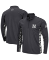 COLOSSEUM MEN'S COLOSSEUM CHARCOAL NEBRASKA HUSKERS OHT MILITARY-INSPIRED APPRECIATION DIGI CAMO QUARTER-ZIP J