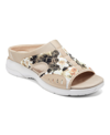Easy Spirit Women's Traciee Flat Sandals Women's Shoes In Beige/black Floral