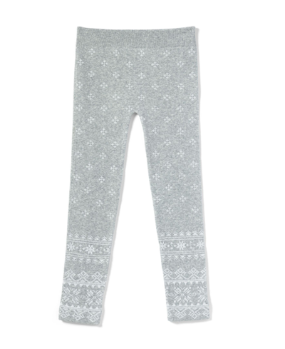 Hue Big Girls Fairisle Seamless Leggings In Heather Gray