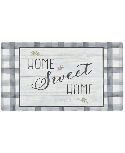 Global Rug Designs Cheerful Ways Home Sweet Home Farmhouse Checkered 1'8" X 3' Area Rug In Gray/green