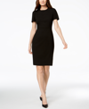 Calvin Klein Caplet Shealth Dress In Black