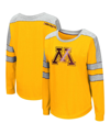 Colosseum Women's  Gold Minnesota Golden Gophers Trey Dolman Long Sleeve T-shirt In Gold