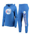 Concepts Sport Women's  Royal Philadelphia 76ers Pullover Hoodie And Pants Sleep Set In Royal