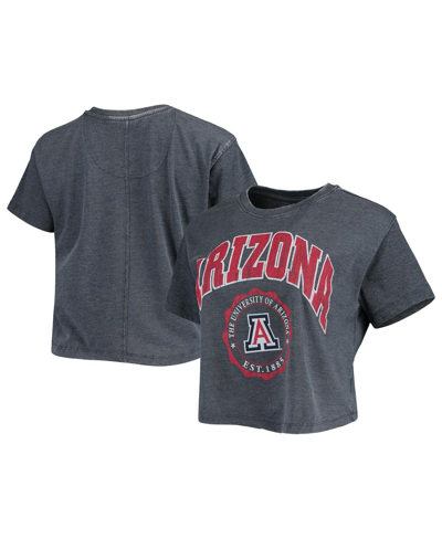 Pressbox Women's  Navy Arizona Wildcats Edith Vintage-like Burnout Crop T-shirt