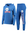 Concepts Sport Women's  Royal Philadelphia 76ers Pullover Hoodie And Pants Sleep Set In Royal