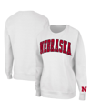 Colosseum White Nebraska Huskers Campanile Pullover Sweatshirt In Multi