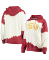 GAMEDAY COUTURE WOMEN'S GAMEDAY COUTURE WHITE, CARDINAL IOWA STATE CYCLONES FOR THE FUN DOUBLE DIP-DYED PULLOVER HOO