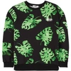 Msgm All Over Print Cotton Sweatshirt In Green