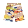 Msgm Teen Abstract-print Cotton Bermuda Shorts In Beige