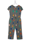 Bobo Choses Grey Overall For Kids With Prints In Grey